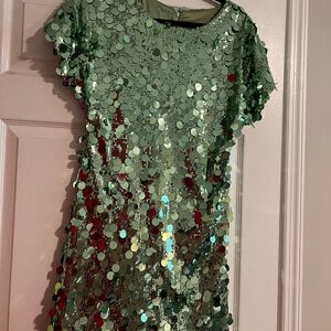 Amazon Green Sequin Mini Dress
